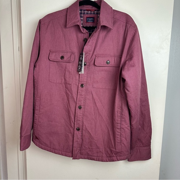 Untuckit Red Ziraldo Flannel Quilted Lined ButtonDown Shirt Jacket/Shacket NWT M - Picture 3 of 15